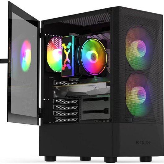 Caja PC Krux Vako RGB ATX con Ventiladores RGB y Panel de Cristal Templado