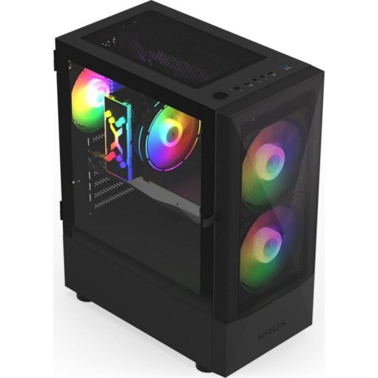 Caja PC Krux Vako RGB ATX con Ventiladores RGB y Panel de Cristal Templado