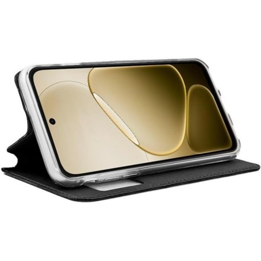 Funda COOL Flip Cover Tipo Libro Cuero Sintético Negro para Oppo A6 / A6 5G