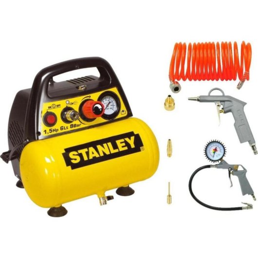 Compressor Stanley 8 bar 6 litros 1,1 kW sem óleo