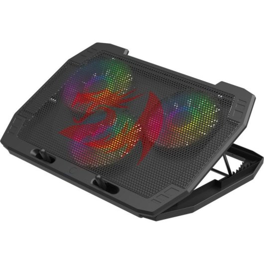 Base de refrigeração para portátil Redragon GCP511 Ingrid 3 ventiladores RGB USB 15" a 17"