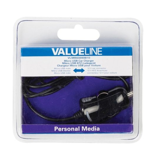 Cargador de Coche Valueline VLMB60890B10 4 Puertos USB Negro