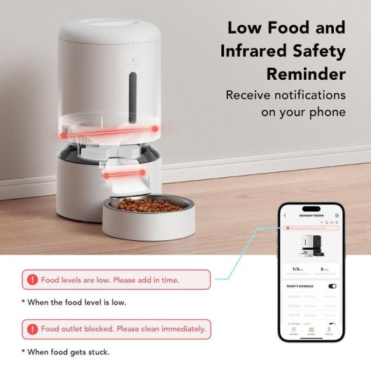 Comedero automático para mascotas Petlibro Granary Smart 5 L Blanco WiFi