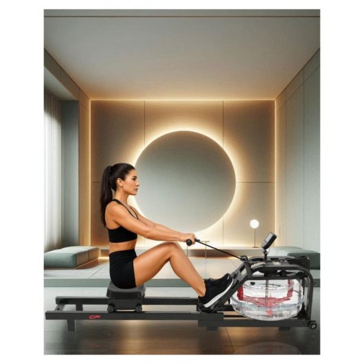 Rameur Clover Fitness CFRower 223 Eau 16 niveaux Noir