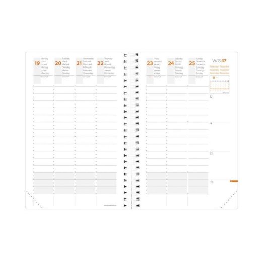 Agenda Semanal Quo Vadis Time & Life Pocket Azul Rústica 100 x 150 mm