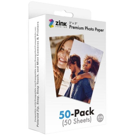 Papel Fotográfico Polaroid ZINKPZ2X350 Brilho 2x3" 50 folhas