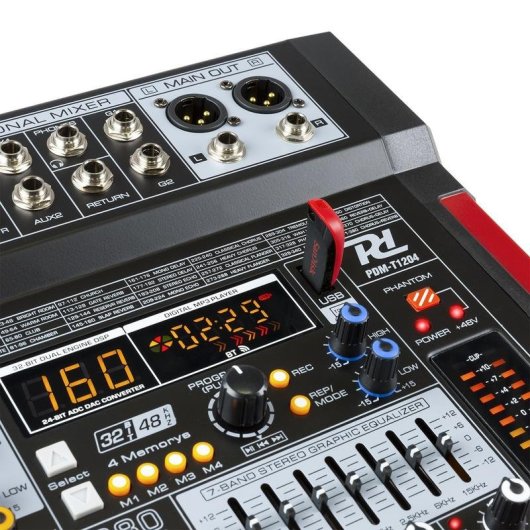 Mezclador de Audio Power Dynamics PDM-T1204 12 Canales Negro