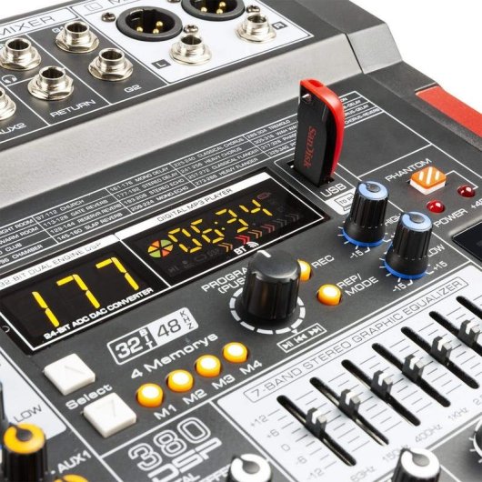 Mezclador de Audio Power Dynamics PDM-T1204 12 Canales Negro