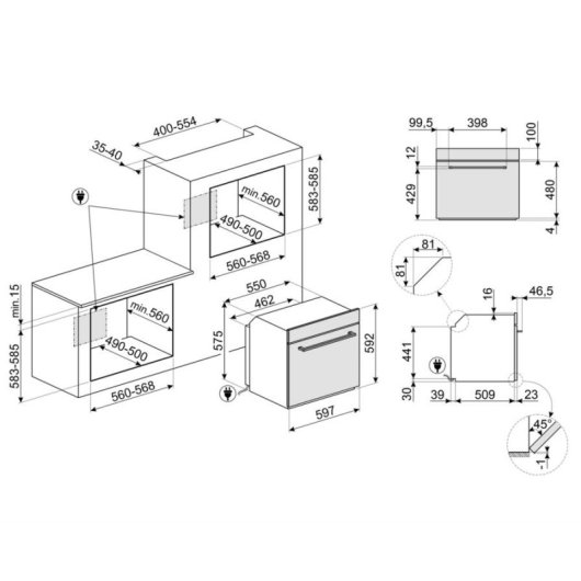 Horno Multifunción Smeg SF64M3TVX 70L 60cm Hidrolítico A Termoventilado Inox