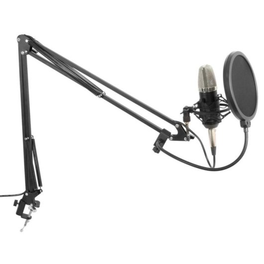 Micrófono Vonyx CMS 400 alámbrico con filtro antipop y soporte ajustable