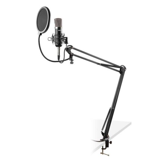 Micrófono Vonyx CMS 400 alámbrico con filtro antipop y soporte ajustable