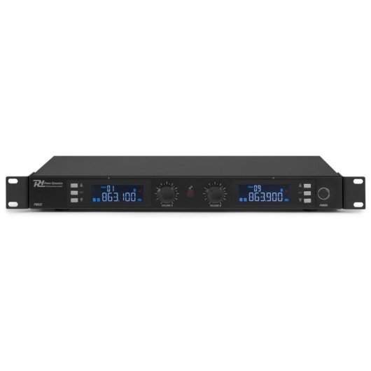 Micrófono Power Dynamics PD632H inalámbrico UHF con 2 canales y mute