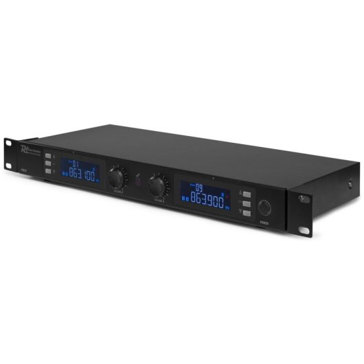 Micrófono Power Dynamics PD632H inalámbrico UHF con 2 canales y mute
