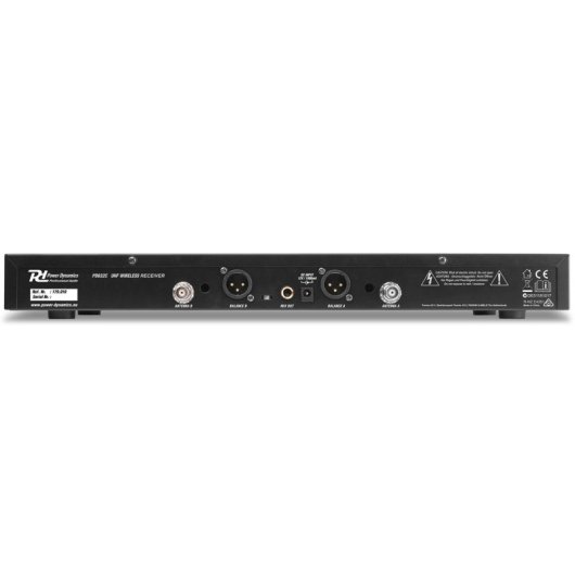 Micrófono Power Dynamics PD632H inalámbrico UHF con 2 canales y mute