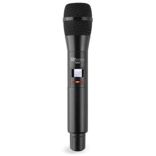 Micrófono Power Dynamics PD632H inalámbrico UHF con 2 canales y mute