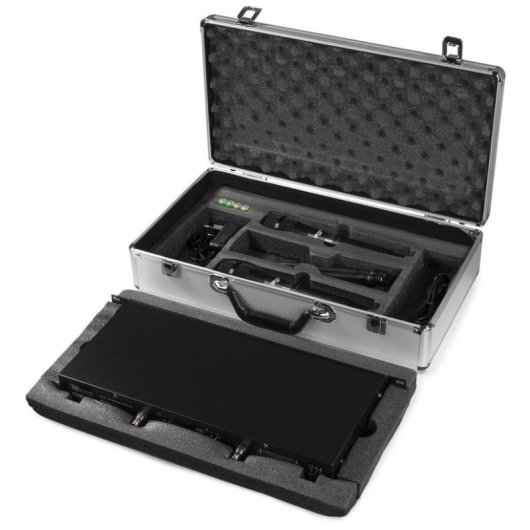 Micrófono Power Dynamics PD632H inalámbrico UHF con 2 canales y mute