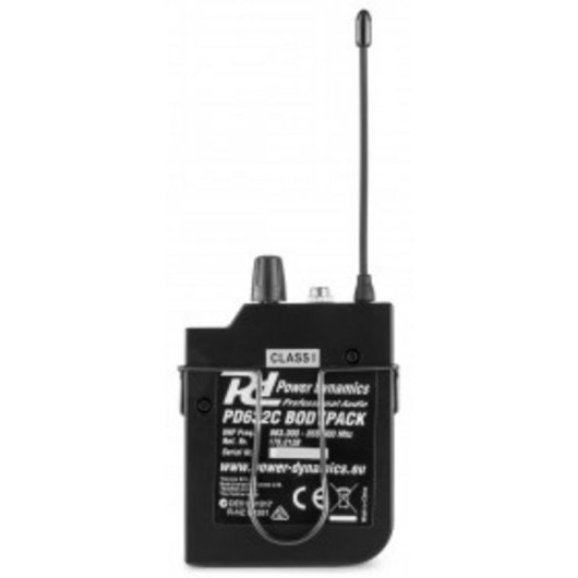 Micrófono Power Dynamics 632BP inalámbrico UHF con petaca y sistema IR
