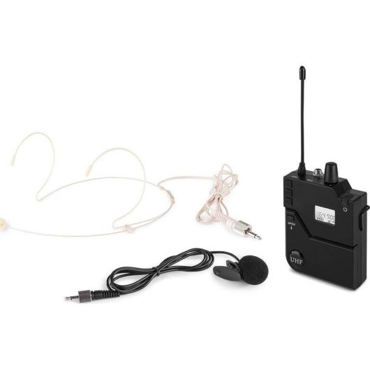 Micrófono Power Dynamics 632BP inalámbrico UHF con petaca y sistema IR