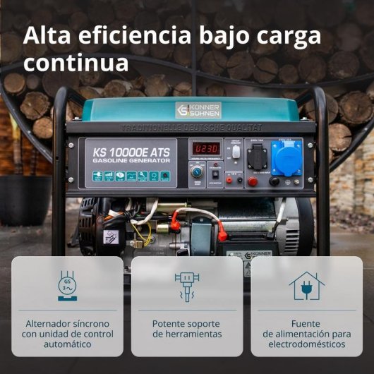 Generador Könner & Söhnen KS 10000E ATS 7500W 230V 25L Gasolina
