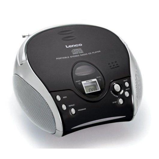 Sistema estéreo portátil Lenco SCD-24 Digital FM CD Negro/Plata