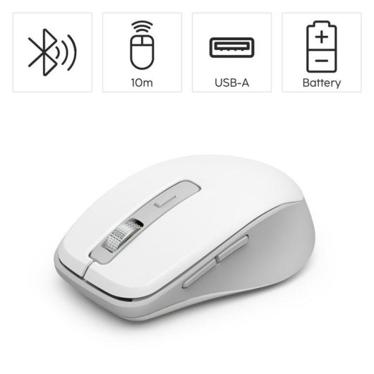 Ratón Hama WM-450 RF Wireless Bluetooth 1600 DPI Blanc 7 Boutons
