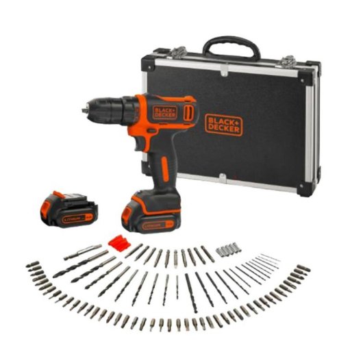 Pistolenbohrer Black & Decker BDCDD12BAFC 10,8 V 1,5 Ah 2 Akkus
