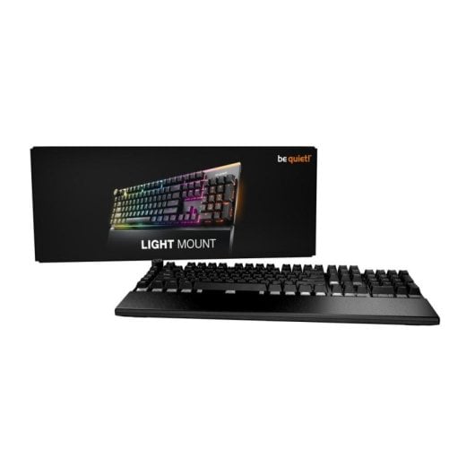 Teclado Be quiet Light Mount Silent Linear FR ISO mecánico con LED RGB y descanso de muñecas