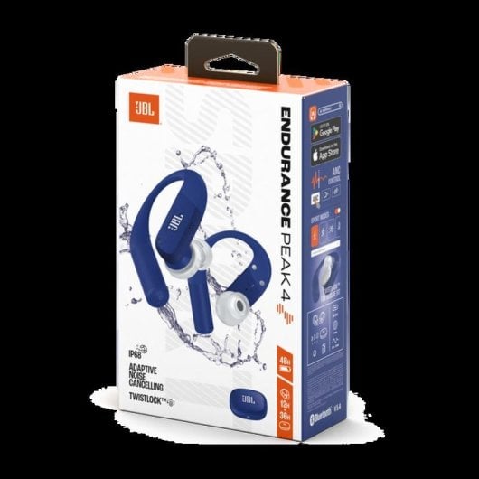 Auriculares JBL Endurance Peak 4 inalámbricos Bluetooth con Cancelación de Ruido, Micrófono y protección IP68, azul