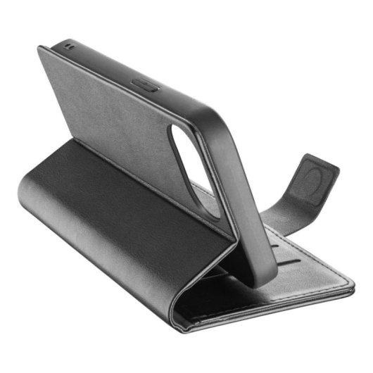 Funda para móvil Cellularline Book Agenda Folio Imitación piel Negra con soporte para iPhone 16e y 17e