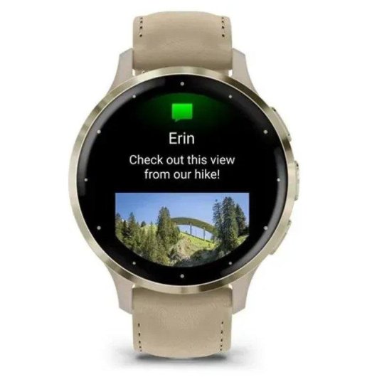 Garmin 010-02785-55 Bluetooth GPS 41mm Oro Correa Cuero Resistencia Agua 5ATM SpO2 Pulsómetro
