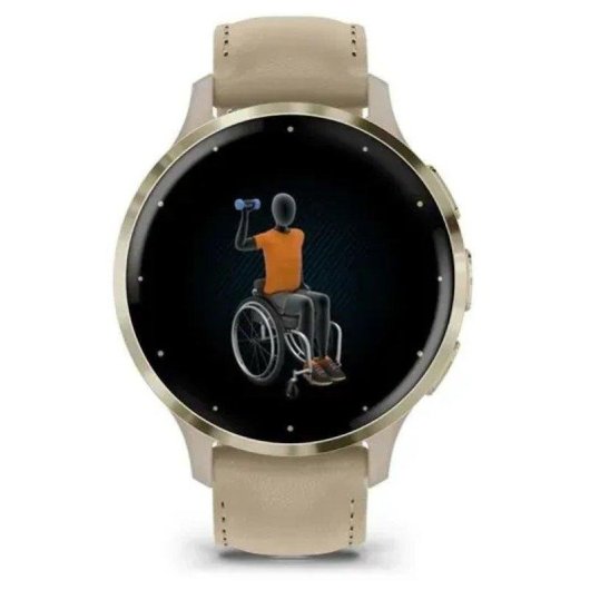 Garmin 010-02785-55 Bluetooth GPS 41mm Oro Correa Cuero Resistencia Agua 5ATM SpO2 Pulsómetro