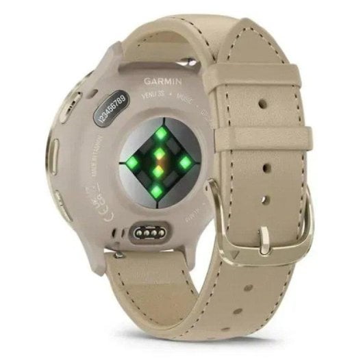 Garmin 010-02785-55 Bluetooth GPS 41mm Oro Correa Cuero Resistencia Agua 5ATM SpO2 Pulsómetro