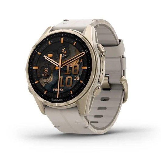 Garmin Fenix 8 Bluetooth GPS 43mm Oro Correa Gris Talla Única Resistencia Agua 10ATM SpO2