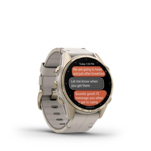 Garmin Fenix 8 Bluetooth GPS 43mm Oro Correa Gris Talla Única Resistencia Agua 10ATM SpO2