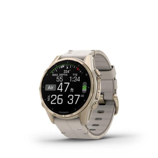 Garmin Fenix 8 Bluetooth GPS 43mm Oro Correa Gris Talla Única Resistencia Agua 10ATM SpO2