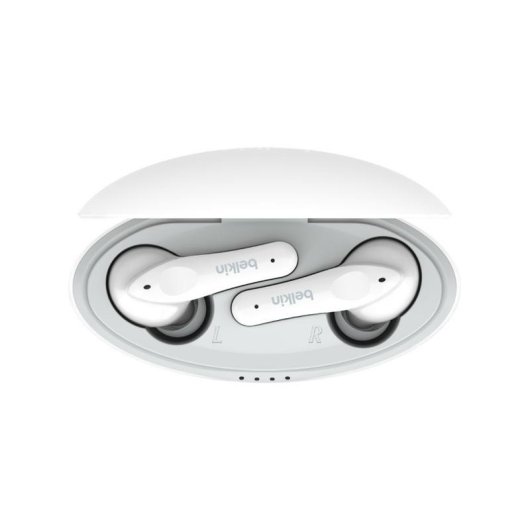 Auriculares Belkin Soundform Nano inalámbricos Bluetooth para llamadas y música, IPX5, blancos