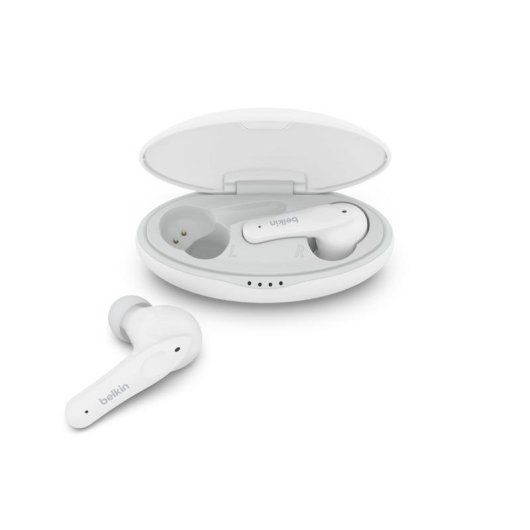 Auriculares Belkin Soundform Nano inalámbricos Bluetooth para llamadas y música, IPX5, blancos