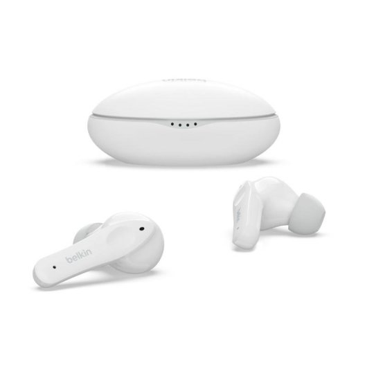 Auriculares Belkin Soundform Nano inalámbricos Bluetooth para llamadas y música, IPX5, blancos