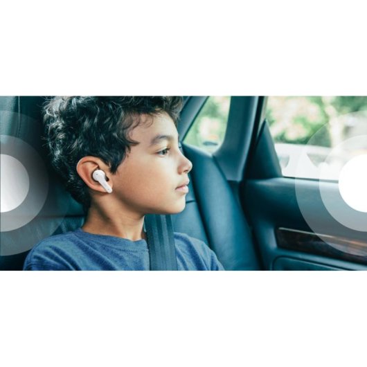 Auriculares Belkin Soundform Nano inalámbricos Bluetooth para llamadas y música, IPX5, blancos