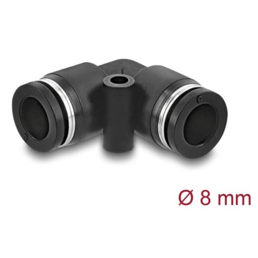 Acoplamiento Neumático DeLOCK 90° Rosca Hembra 8 mm Negro
