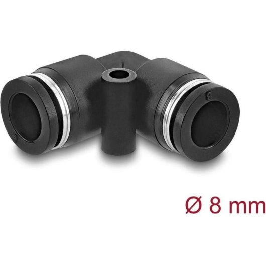 Acoplamiento Neumático DeLOCK 90° Rosca Hembra 8 mm Negro
