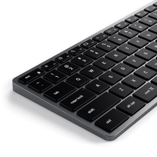 Teclado Satechi Slim W3 alámbrico USB AZERTY aluminio negro retroiluminado