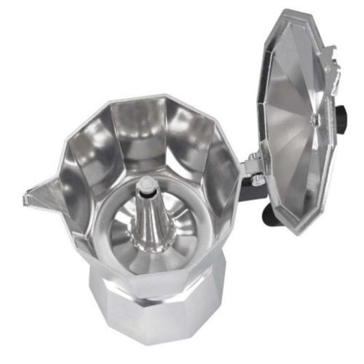 Cafetera Italiana Plateada 6 Tazas con tratamiento interior antióxido