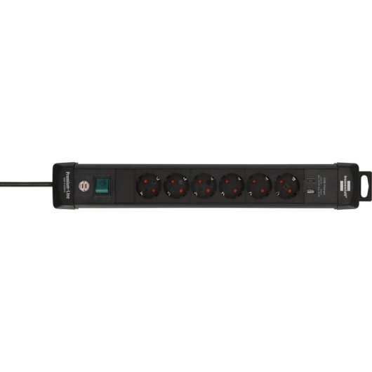 Multipresa Brennenstuhl 1951160608 6 prese 2 USB con interruttore e protezione