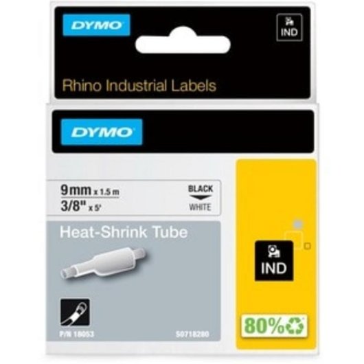 Nastro per stampanti etichette Dymo Rhino 9 mm x 1,5 m nero su bianco