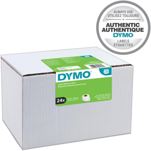 Etichette DYMO LabelWriter 36 x 89 mm 24 rotoli 6240 etichette autoadesive