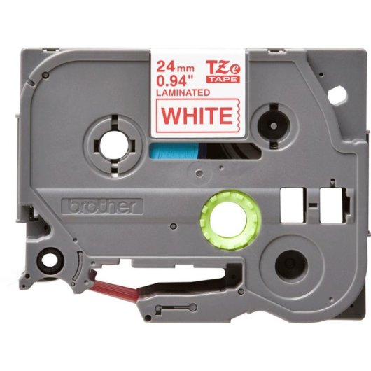Cinta para impresora de etiquetas Brother TZE-252 Rojo sobre blanco 2,4 cm