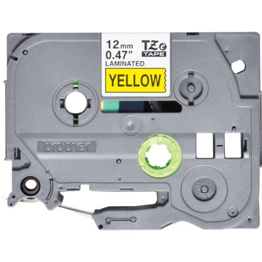 Cinta para impresora de etiquetas Brother TZE631S Negro sobre amarillo 12 mm