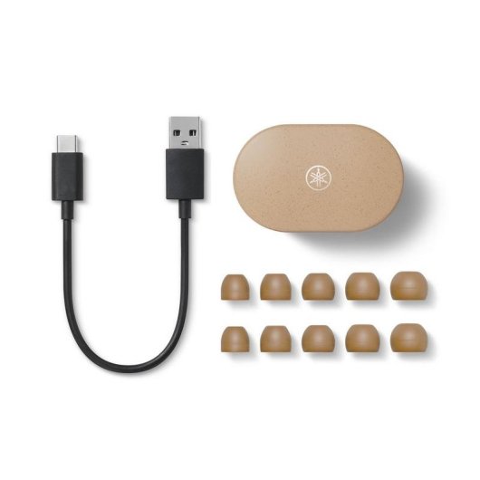 Auriculares Yamaha TW-E7B sans fil Bluetooth avec ANC, micro et IPX5 beige