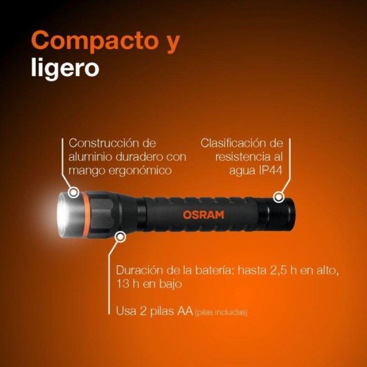 Linterna LED Osram LEDinspect TORCH 350 ESSENTIAL 350 lúmenes 3 modos zoom